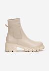 Botine bej cu carâmb elastic Heliope