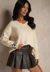Jasnobeżowy Sweter z Wiskozy Oversize Conime