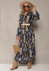 Rochie Cămașă Bleumarin Cloș evazată