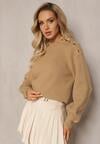 Pulover Bej Tricot cu Nasturi Kithi