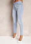 Jasnoniebieskie Jeansy Skinny z Regularnym Stanem i Przetarciami Arline