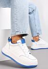 Biało-Niebieskie Sneakersy Sznurowane na Platformie Kior