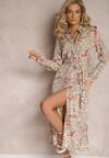 Rochie Cămașă Maxi Roz-Mintă cu Buzunare și Nasturi Merra