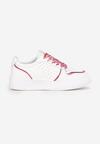 Sneakers Albi-Roz cu Sireturi Colorate și Inserții Metalice Lania