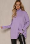 Golf Tricot Violet Deschis cu Mânecă Lungă Halaian