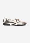 Mocasini Aurii cu Carâmb Înalt și Barete Decorative Haeven