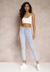 Jasnoniebieskie Gładkie Jeansy Skinny Push Up Dirnorri
