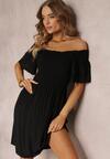 Rochie Neagră Spaniolă Mini din Viscoză Volan