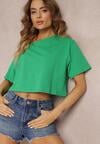 Zielony T-shirt o Fasonie Cropped Oversize Brighta