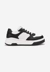 Sneakerși Alb-Negru cu Șireturi pe Talpă Groasă Ainne