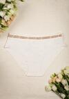 Białe Gładkie Majtki Figi z Szeroką Gumką Kamika