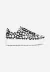 Sneakers Negru-Alb cu Șiret și Buline pe Talpă Groasă Abbesa