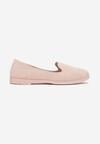 Mocasini Roz Laurielle cu Perforatii Decorative pe Talpa Joasa