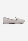 Mocasini Gri cu Perforatii Decorative pe Talpa Joasa Laurielle