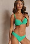 Zielone Gładkie Bikini Push Up z Figami Areneine