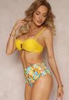 Żółte Bikini z Dekoracyjną Broszką i Efektem Push Up Dameve
