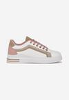 Sneakerși Bej-Albi Sclipicioși cu Talpă Joasă până la Gleznă Eshene