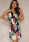 Rochie Neagră Cloche Mini cu Decolteu Petrecut Aretodite