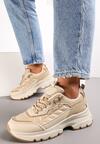 Sneakers Bej Închis Cu Matlasare Pe Talpă Groasă Britten