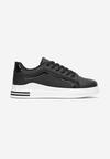 Sneakerși Negri Sclipici Talpă Plată Glezna Eshene