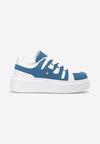 Sneakers Alb-Bleu cu Talpă Groasă până la Glezna Alisis