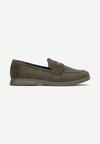 Mocasini Verdi din Imitatie de Camoscio cu Talpa Joasa si Cusaturi Decorative Eremiss