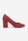 Burgundy Clasic Pantofi cu Toc Bloc Mogha