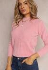 Różowy Sweter Wełniany Elisabema