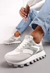 Białe Sneakersy przed Kostkę na Grubej Podeszwie Allita