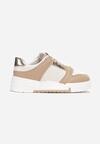 Sneakers bej închis cu inserții decorative Jeffeed