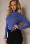 Bleumarin Golf Cambrat Mânecă Lungă Aerwinna