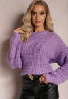 Pulover Violet Din Tricot Moale Cu Impletitura Eleana