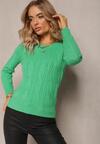 Pulover Verde Tricot Împletit Falles
