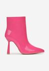 Botine Fucsia Geometrice Lacate cu Toc Stiletto Evazat Liseya