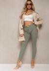 Pantaloni Conici Capri din Bumbac Verde Închis