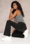 Czarne Jeansy Dzwony High Waist Ecull