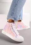 Różowe Trampki z Efektem Tie-Dye na Cholewce za Kostkę Povittes