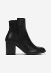 Botine Negre cu Zirconiu pe Toc Bloc Fiaceno
