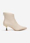 Botine bej Nechal cu efect metalic