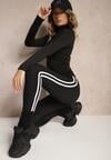 Czarne Legginsy High Waist z Lampasami Valondra