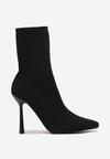 Botine Negre cu Toc Stiletto și Carâmb Tip Șosetă Olola