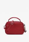 Bordowa Dwukomorowa Torebka Crossbody z Dekoracyjnym Suwakiem Balbina