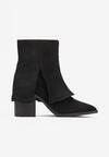 Botine negre cu toc și carâmb răsfrânt Kriese