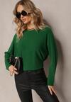 Zielony Sweter z Wycięciami i Asymetrycznym Dołem Navra