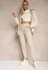 Beżowe Jeansy High Waist o Fasonie Mom Fit Petitlla