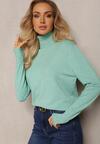 Golf Mint Neted cu Nasturi Decorativi pe Maneci Hilama