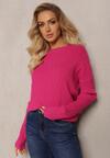 Pulover Fucsia cu Modelări Clasic Sigune