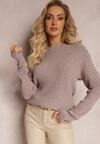 Pulover bej închis cu model imprimat Sigune de la