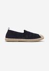 Espadrile Bleumarin Ajurate Decorate cu Impletitura pe Talpa si Bot Tarniesa