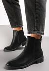 Botine Negre cu Toc Jos și Pietre Strass Delicate la Talpă Hosere